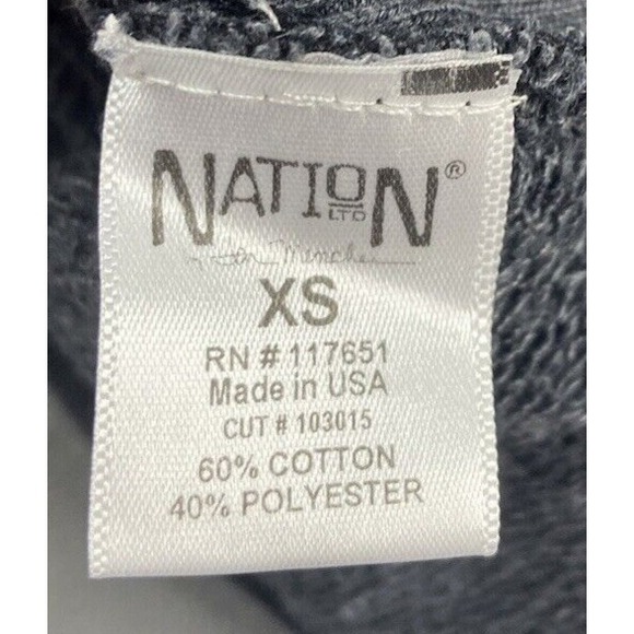 Nation LTD Sweatshirt XS Black Pullover Alexis Lace Up Sides Drawstring Top USA - Picture 12 of 12